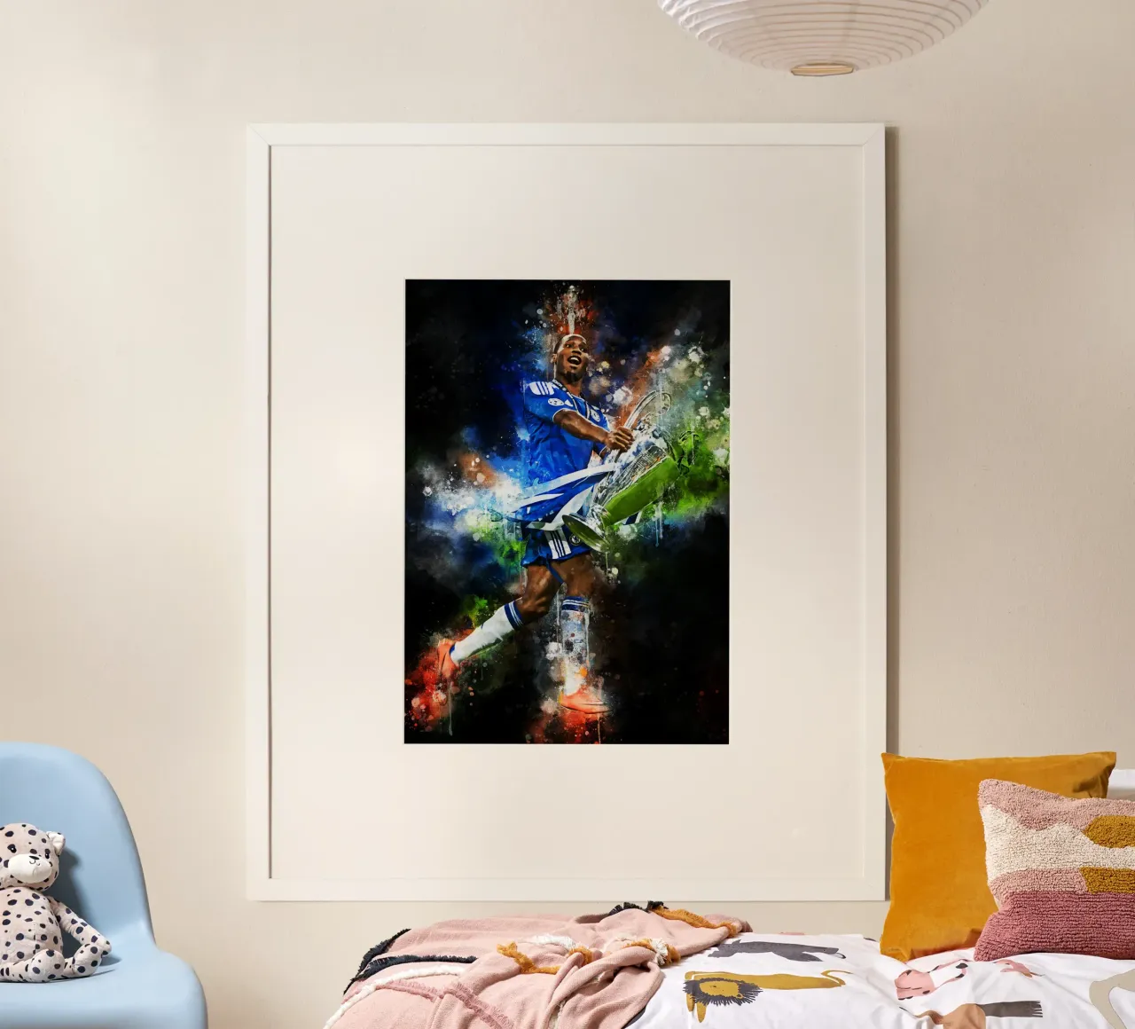 Didier Drogba poster con telaio in alluminio da MasterInkArt