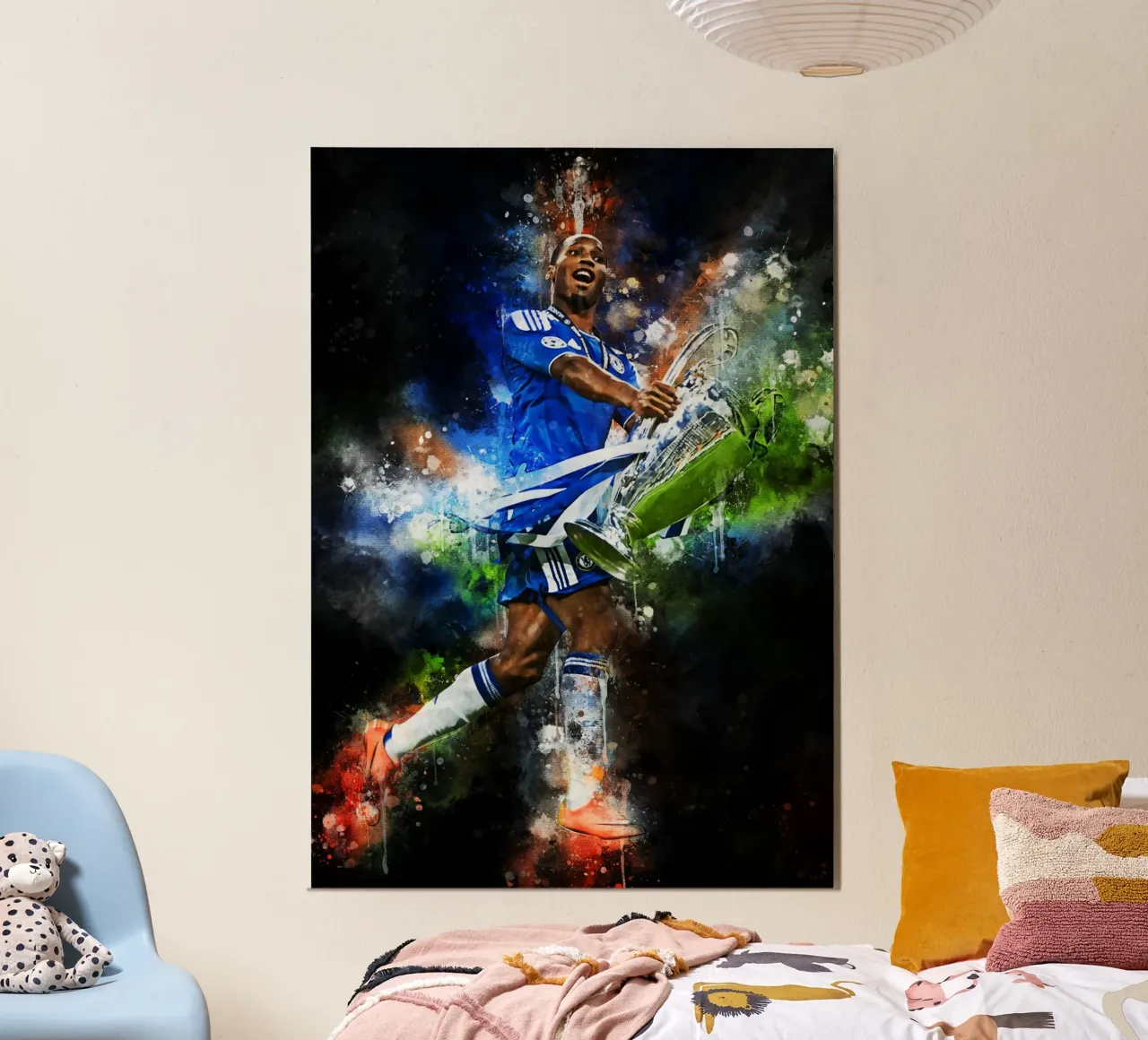 Didier Drogba poster con telaio in alluminio da MasterInkArt