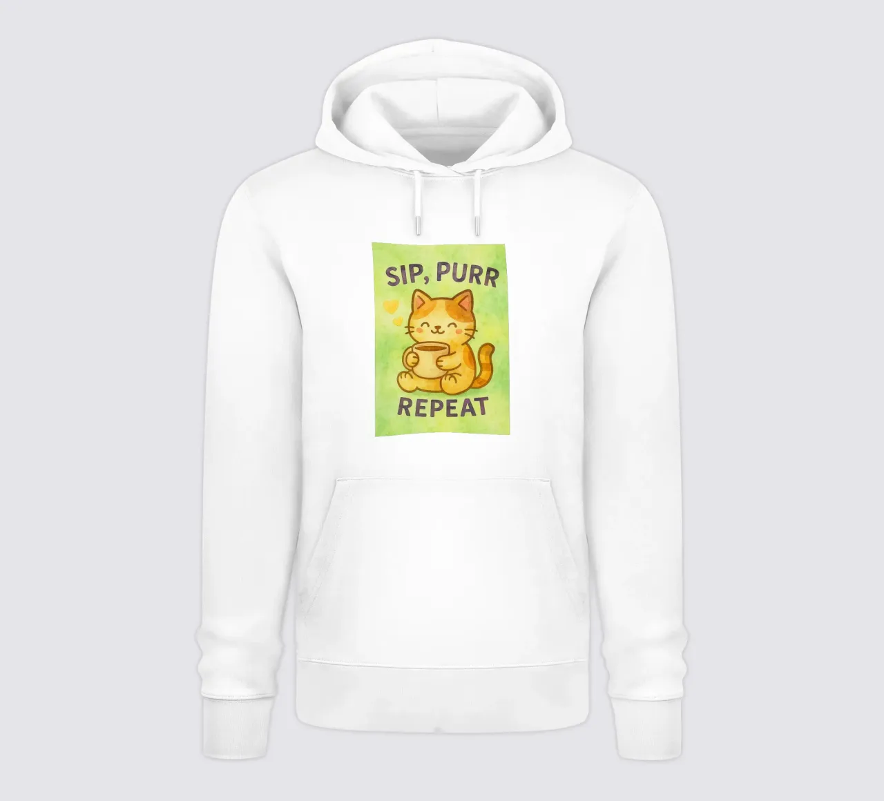 sip purr repeat funny cat sudadera con capucha de limous