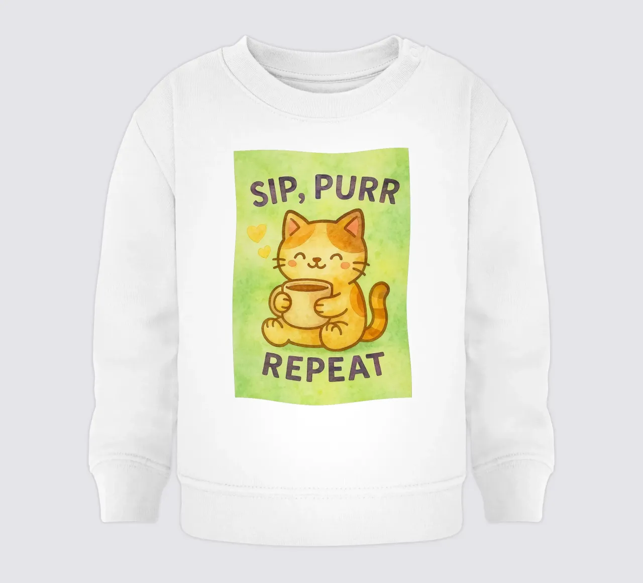 sip purr repeat funny cat sudadera de bebé de limous