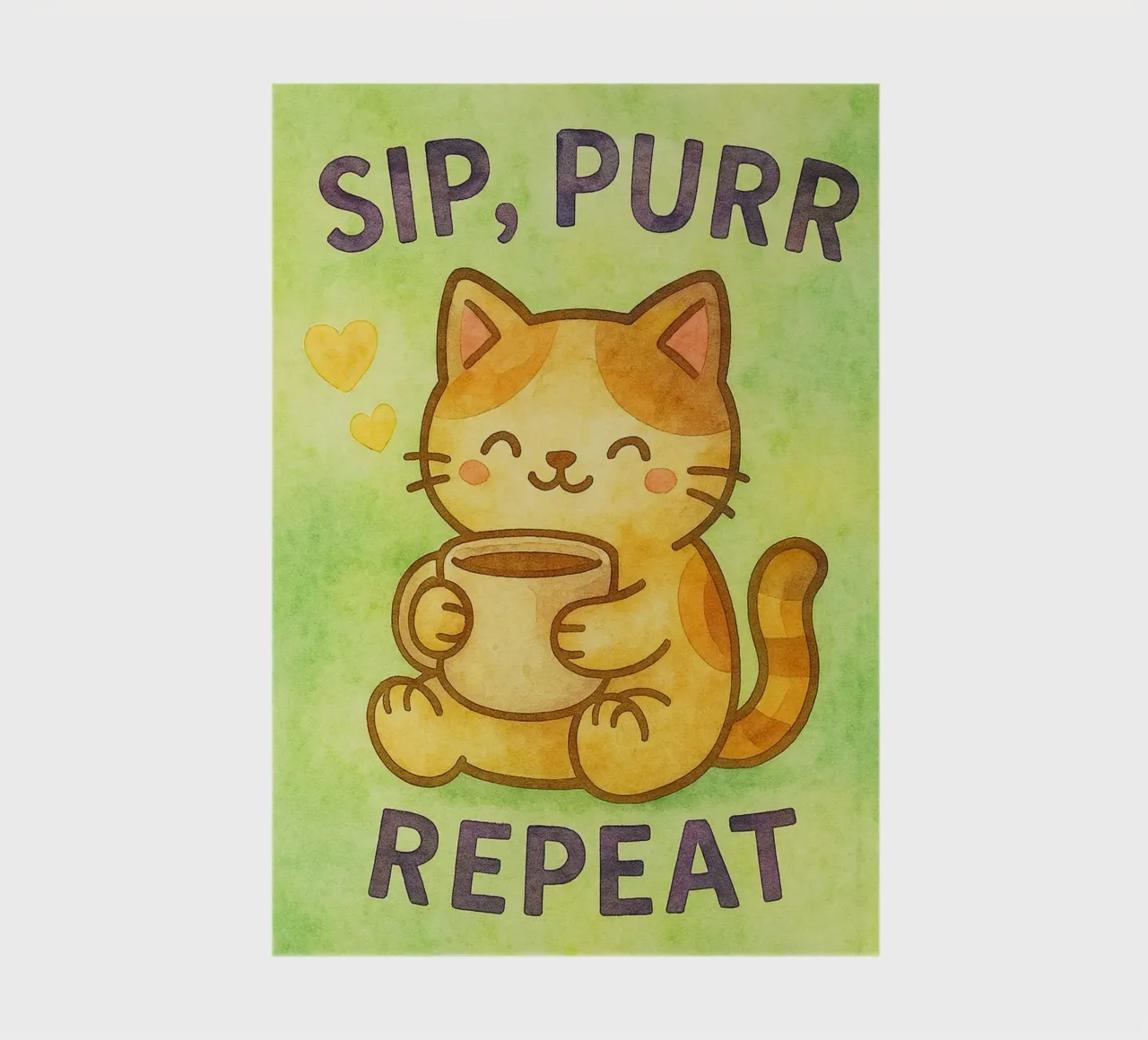 sip purr repeat funny cat notebook by limous