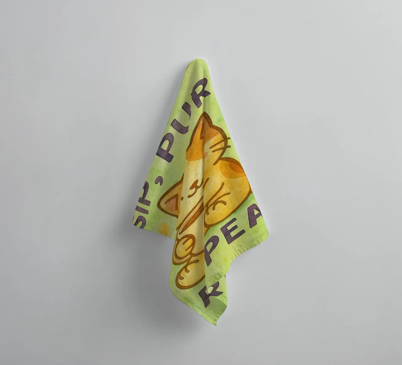 sip purr repeat funny cat towel by limous