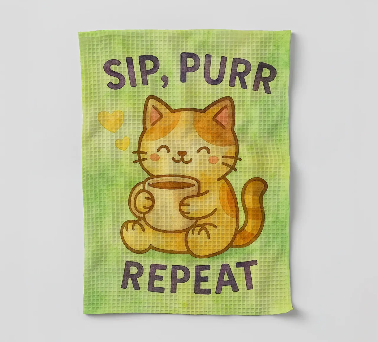 sip purr repeat funny cat torchon de limous