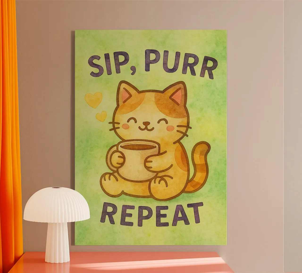 sip purr repeat funny cat metacrilato de limous