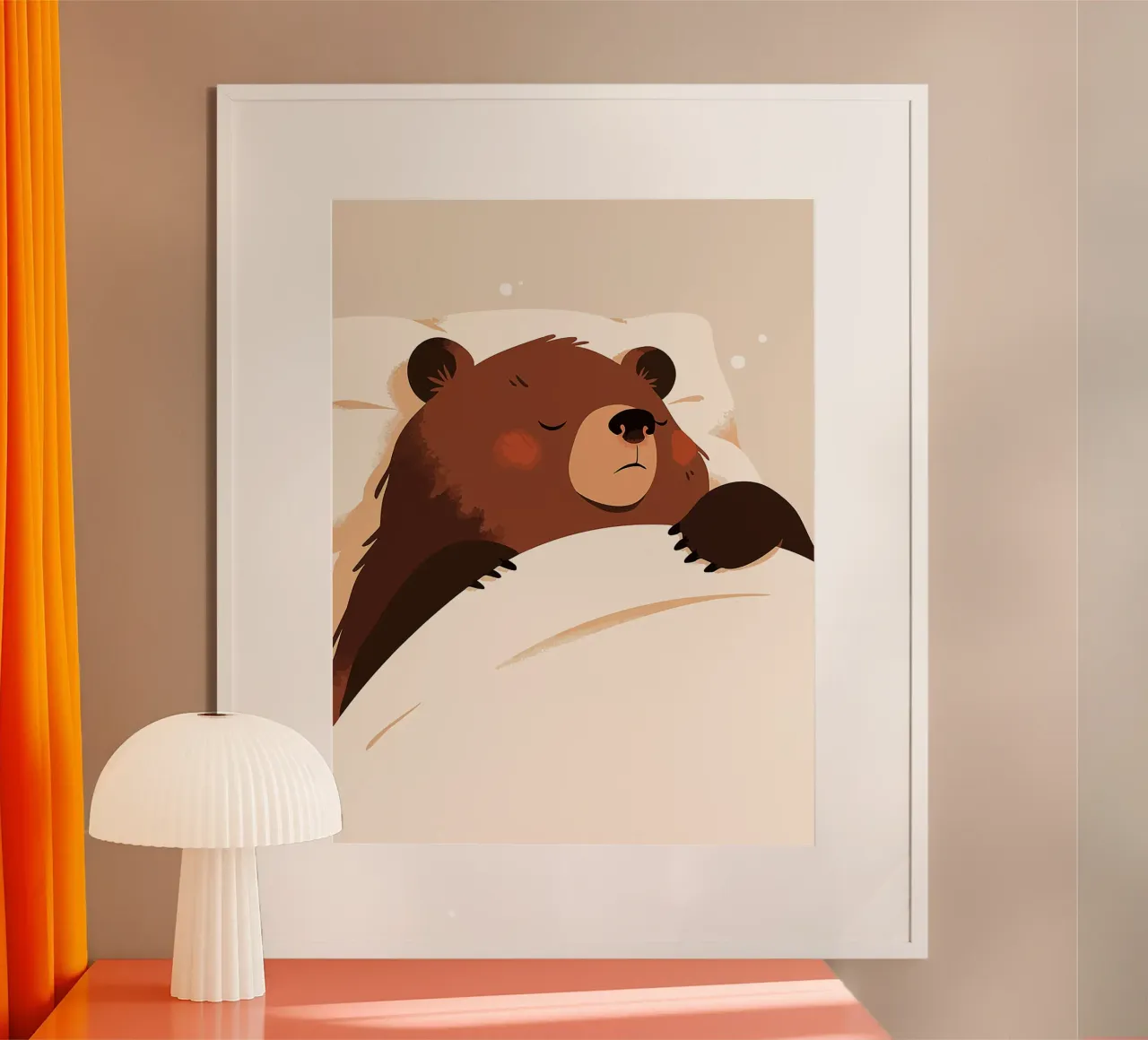 orso che dorme coperta da letto carino accogliente poster da Karin M Fried