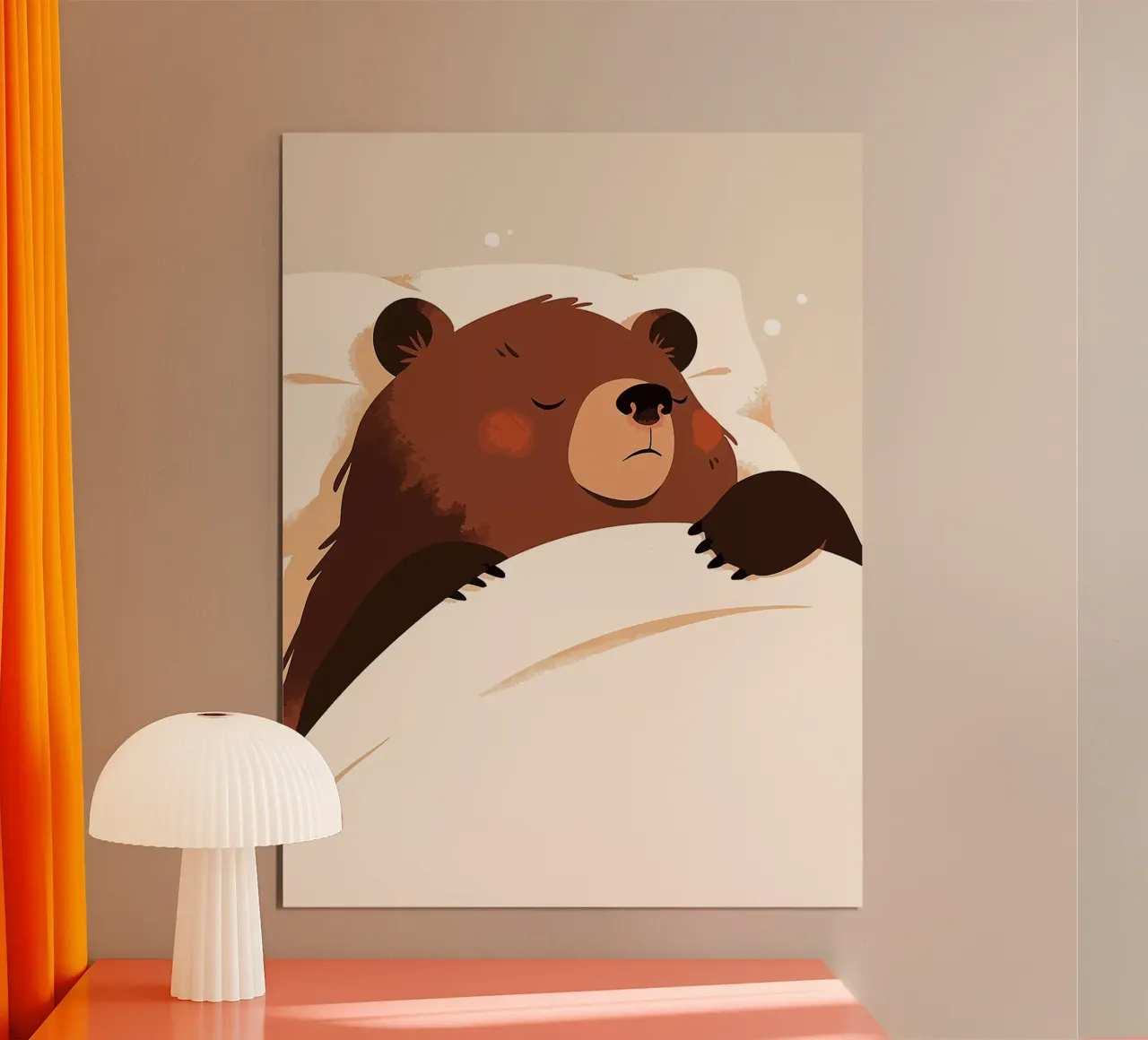orso che dorme coperta da letto carino accogliente poster da Karin M Fried