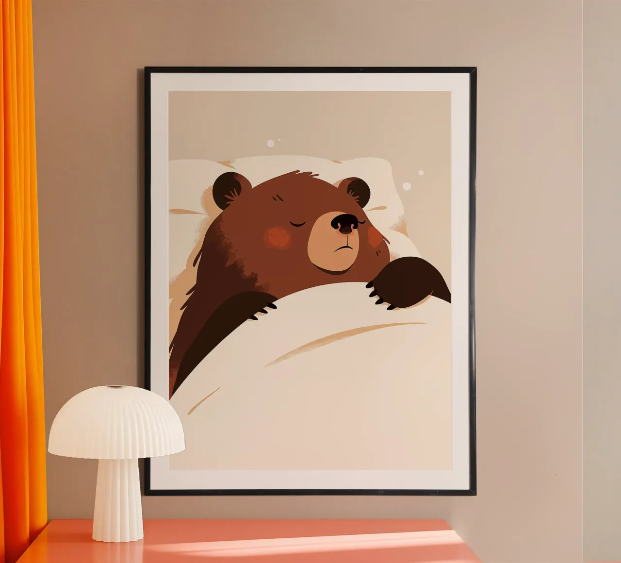 orso che dorme coperta da letto carino accogliente poster da Karin M Fried