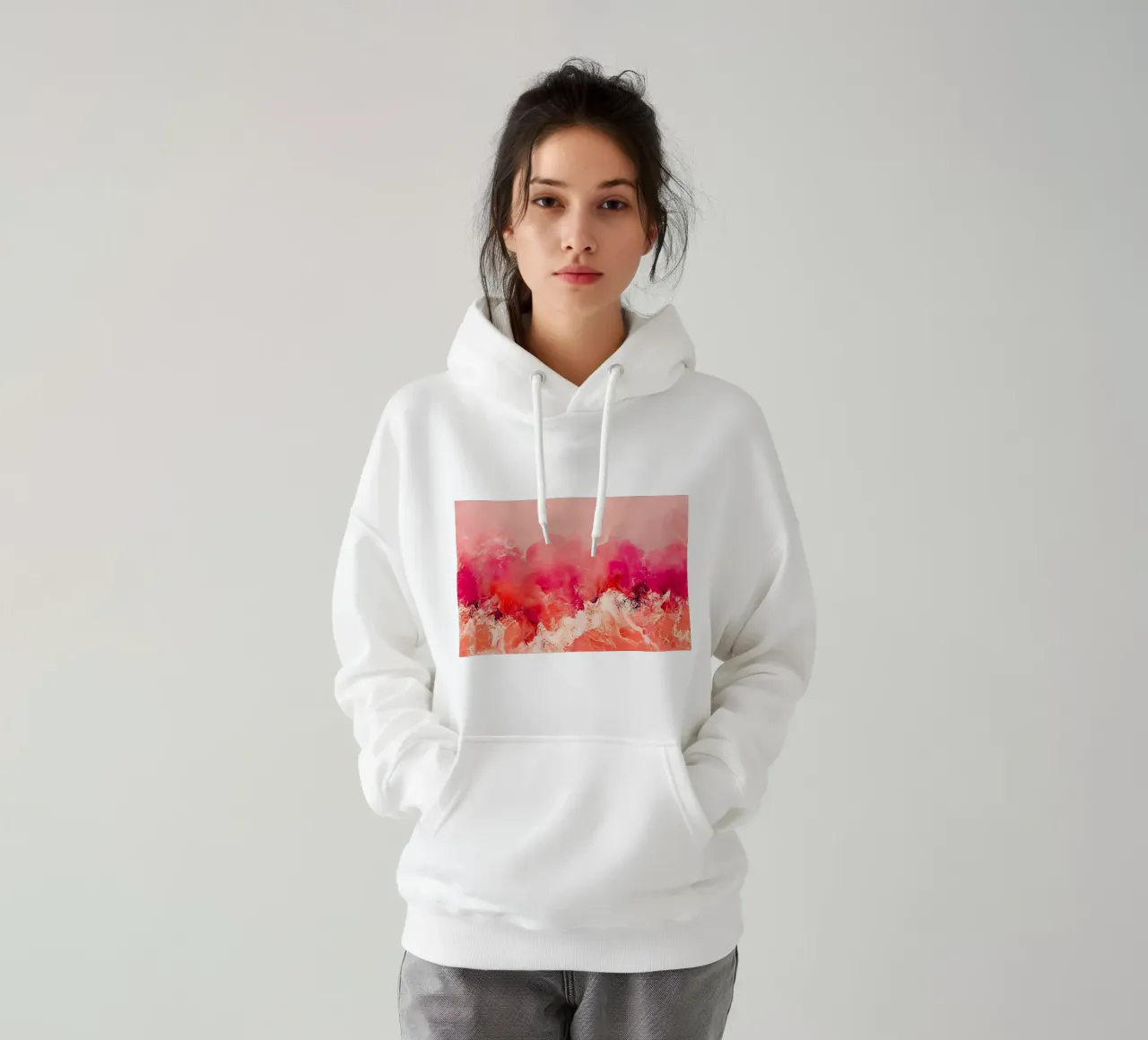 Pink Wave felpa con cappuccio da treechild