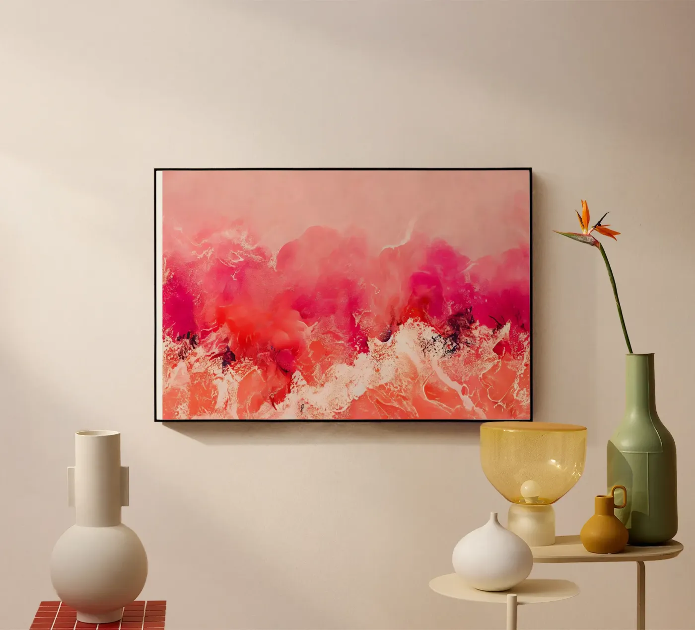 Pink Wave acrylic glass by treechild