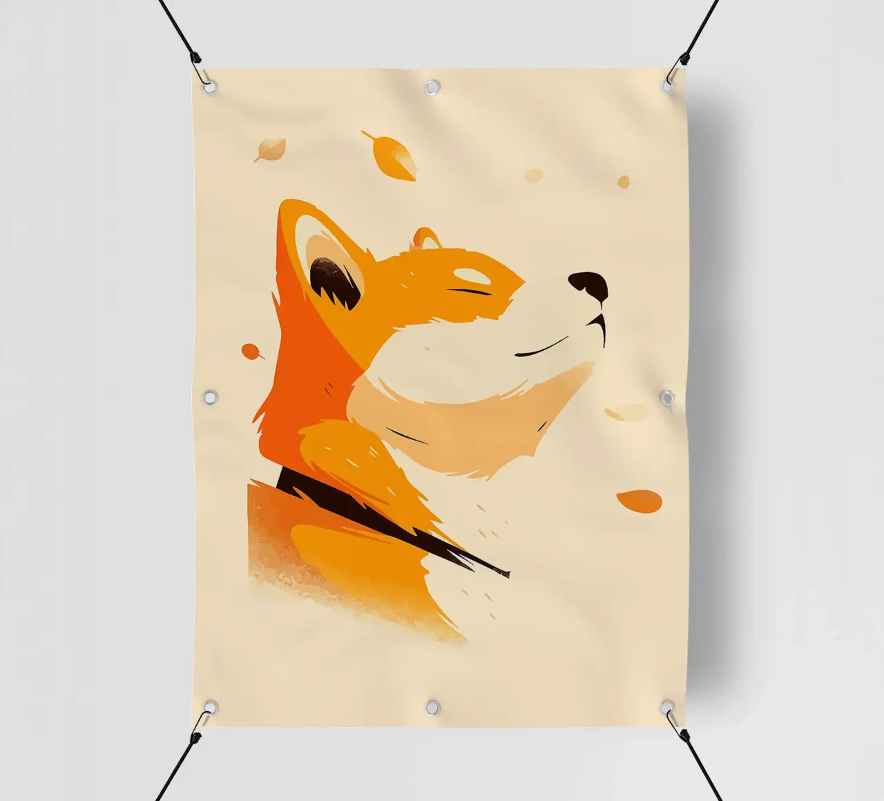 orangefarbener Fuchs Profilansicht Fuchsgesicht Tierporträt fallend lea PVC Plane von Karin M Fried