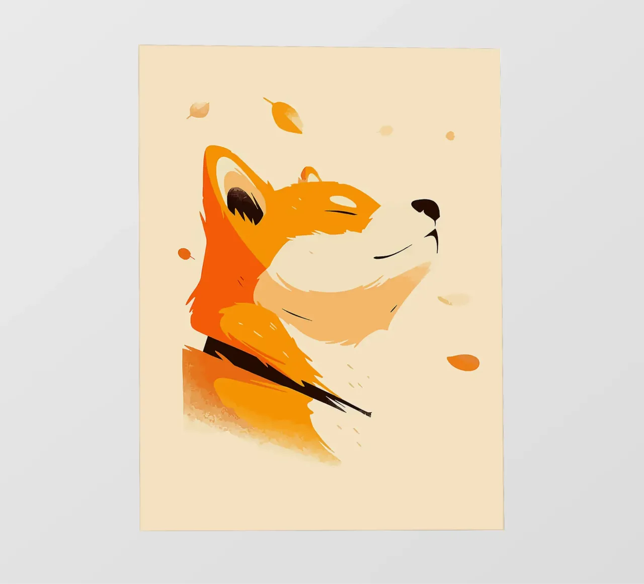 orangefarbener Fuchs Profilansicht Fuchsgesicht Tierporträt fallend lea PVC Plane von Karin M Fried