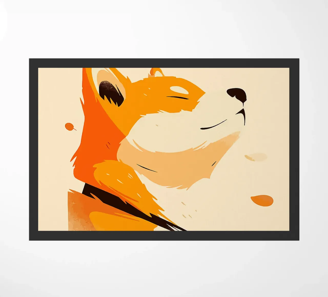 orangefarbener Fuchs Profilansicht Fuchsgesicht Tierporträt fallend lea Fußmatte von Karin M Fried