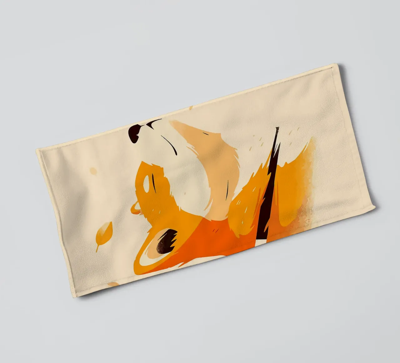 orangefarbener Fuchs Profilansicht Fuchsgesicht Tierporträt fallend lea Handtuch von Karin M Fried