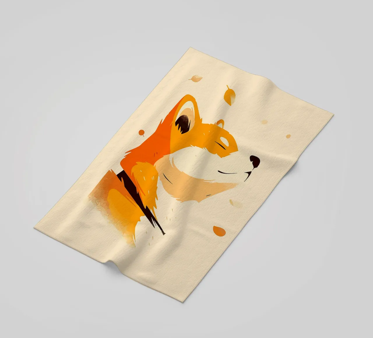 orangefarbener Fuchs Profilansicht Fuchsgesicht Tierporträt fallend lea Strandtuch von Karin M Fried