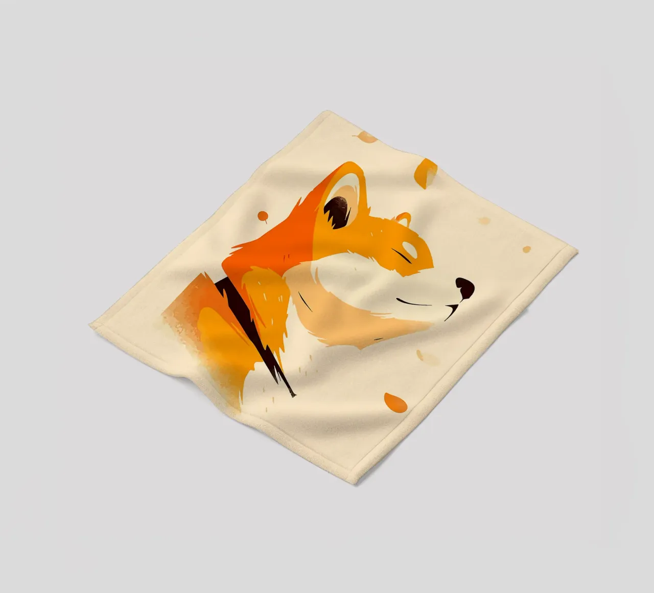 orangefarbener Fuchs Profilansicht Fuchsgesicht Tierporträt fallend lea Fleecedecke von Karin M Fried