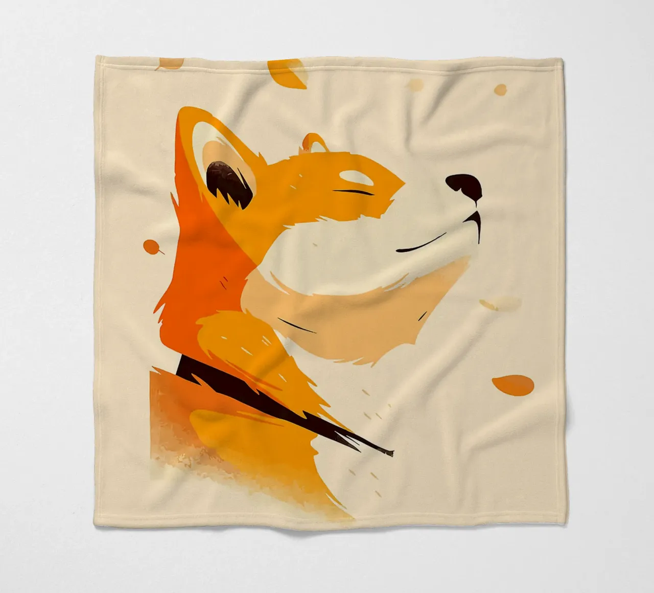 orangefarbener Fuchs Profilansicht Fuchsgesicht Tierporträt fallend lea Fleecedecke von Karin M Fried
