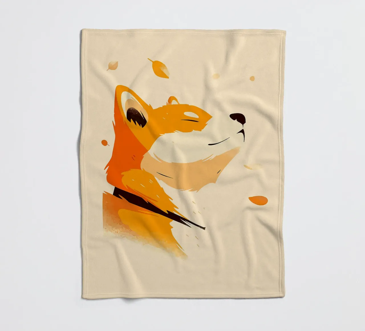 orangefarbener Fuchs Profilansicht Fuchsgesicht Tierporträt fallend lea Fleecedecke von Karin M Fried