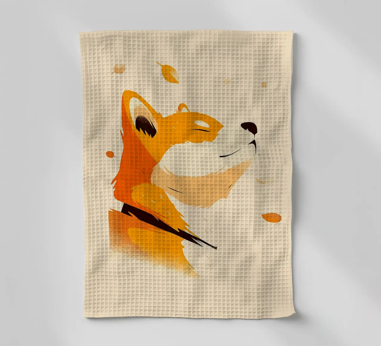 orangefarbener Fuchs Profilansicht Fuchsgesicht Tierporträt fallend lea Geschirrtuch von Karin M Fried