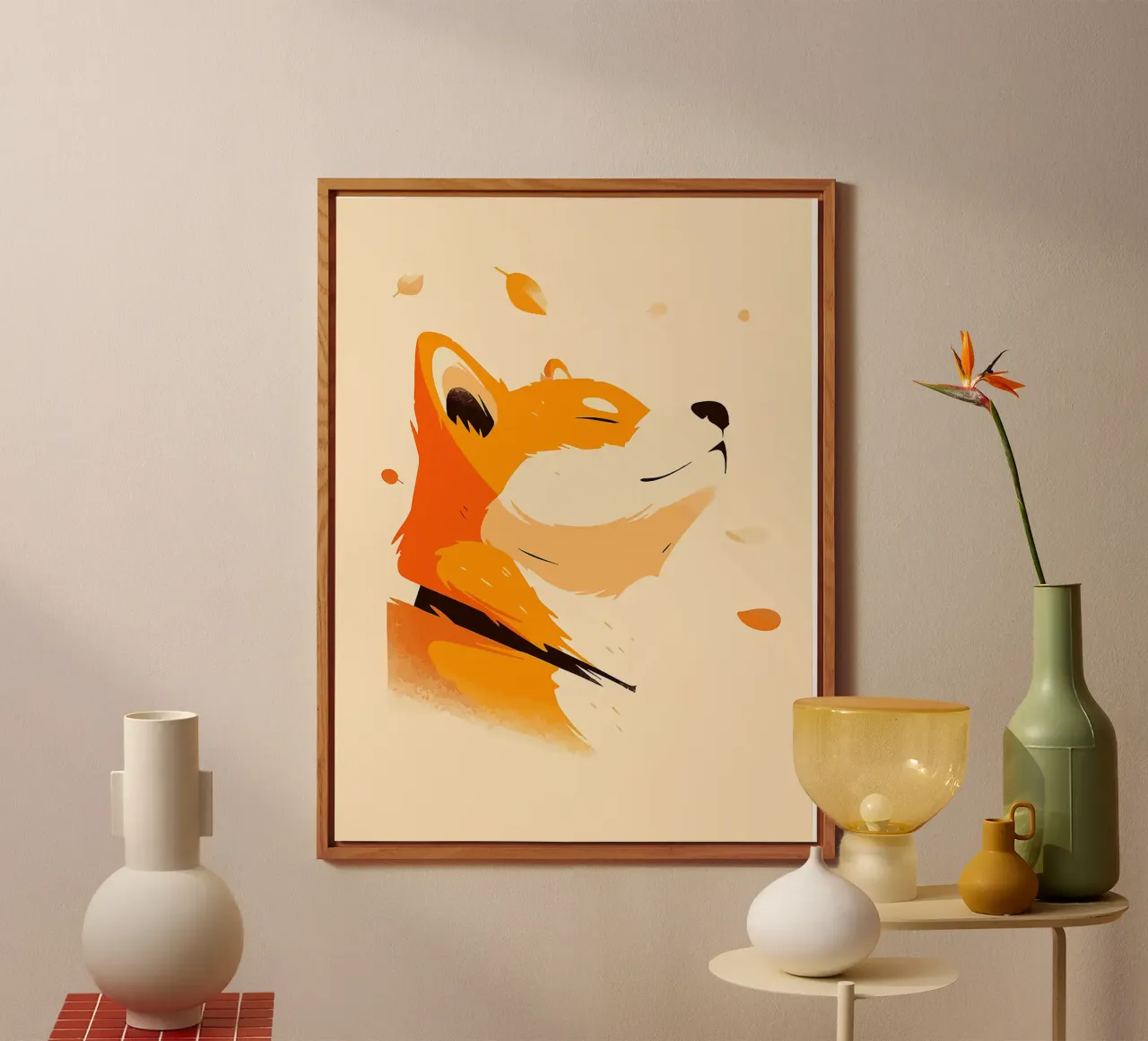 orangefarbener Fuchs Profilansicht Fuchsgesicht Tierporträt fallend lea Alu-Dibond von Karin M Fried