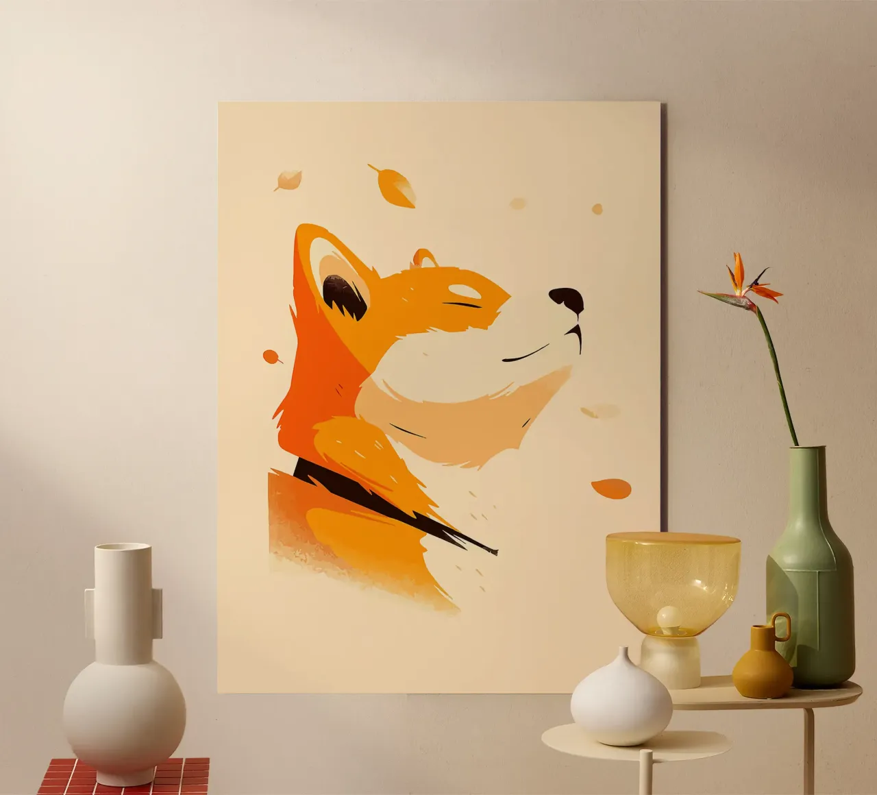 orangefarbener Fuchs Profilansicht Fuchsgesicht Tierporträt fallend lea Alu-Dibond von Karin M Fried