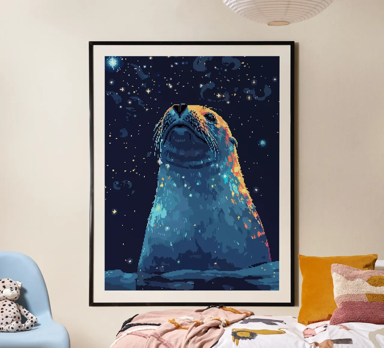 sigillo notte stelle cielo acqua galassia poster da Frank J Weissmuller