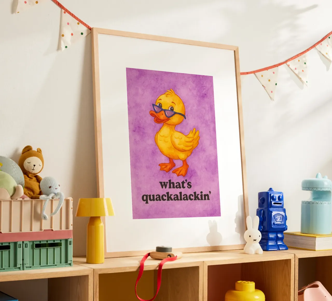 cosa c'è di divertente nell'anatra poster con telaio in alluminio da limous