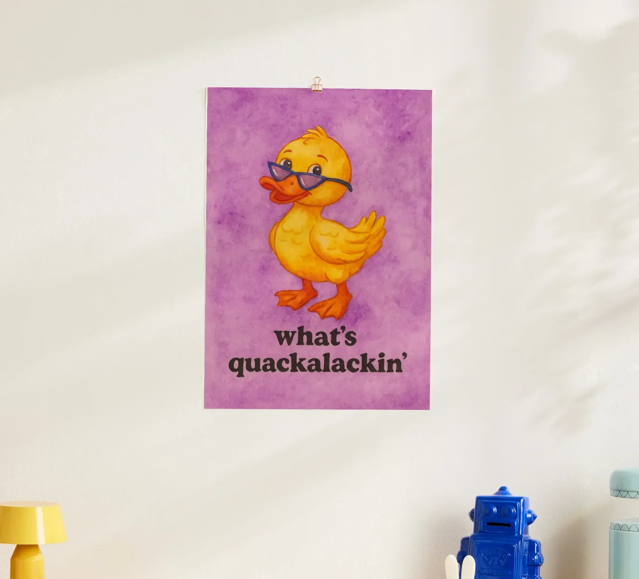 cosa c'è di divertente nell'anatra poster con telaio in alluminio da limous