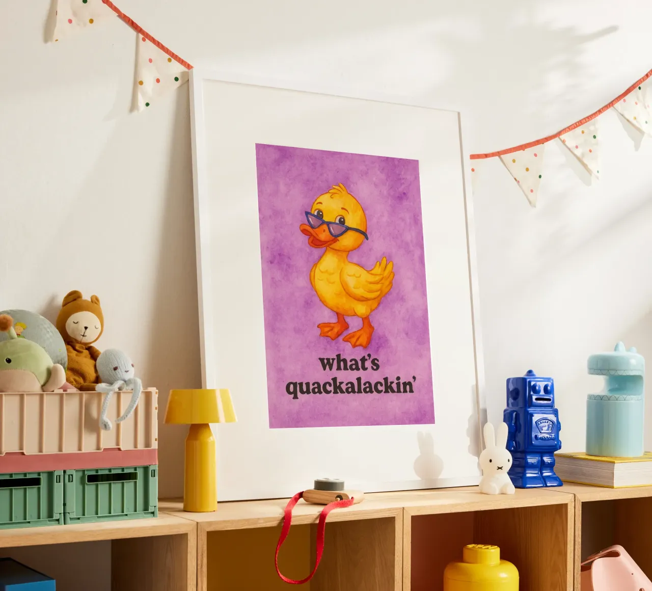 cosa c'è di divertente nell'anatra poster con telaio in alluminio da limous