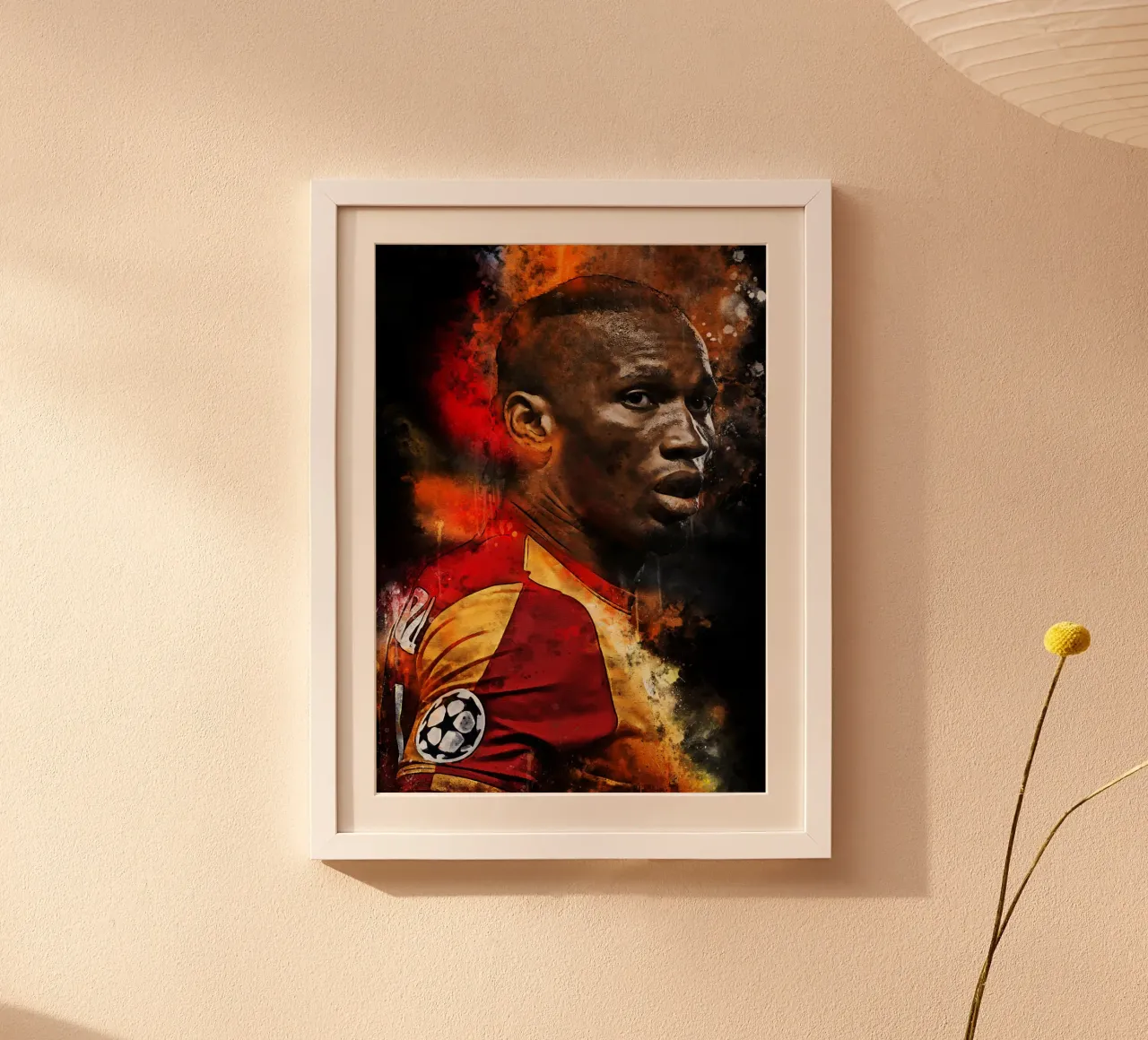 Didier Drogba poster con telaio in alluminio da MasterInkArt