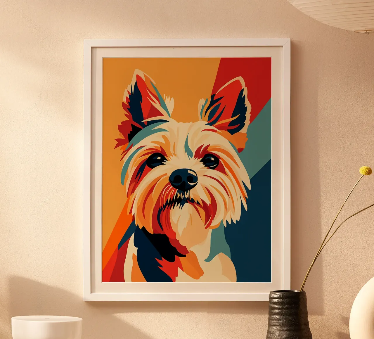 cane yorkshire terrier animale ritratto canino poster con telaio in alluminio da Frank J Weissmuller