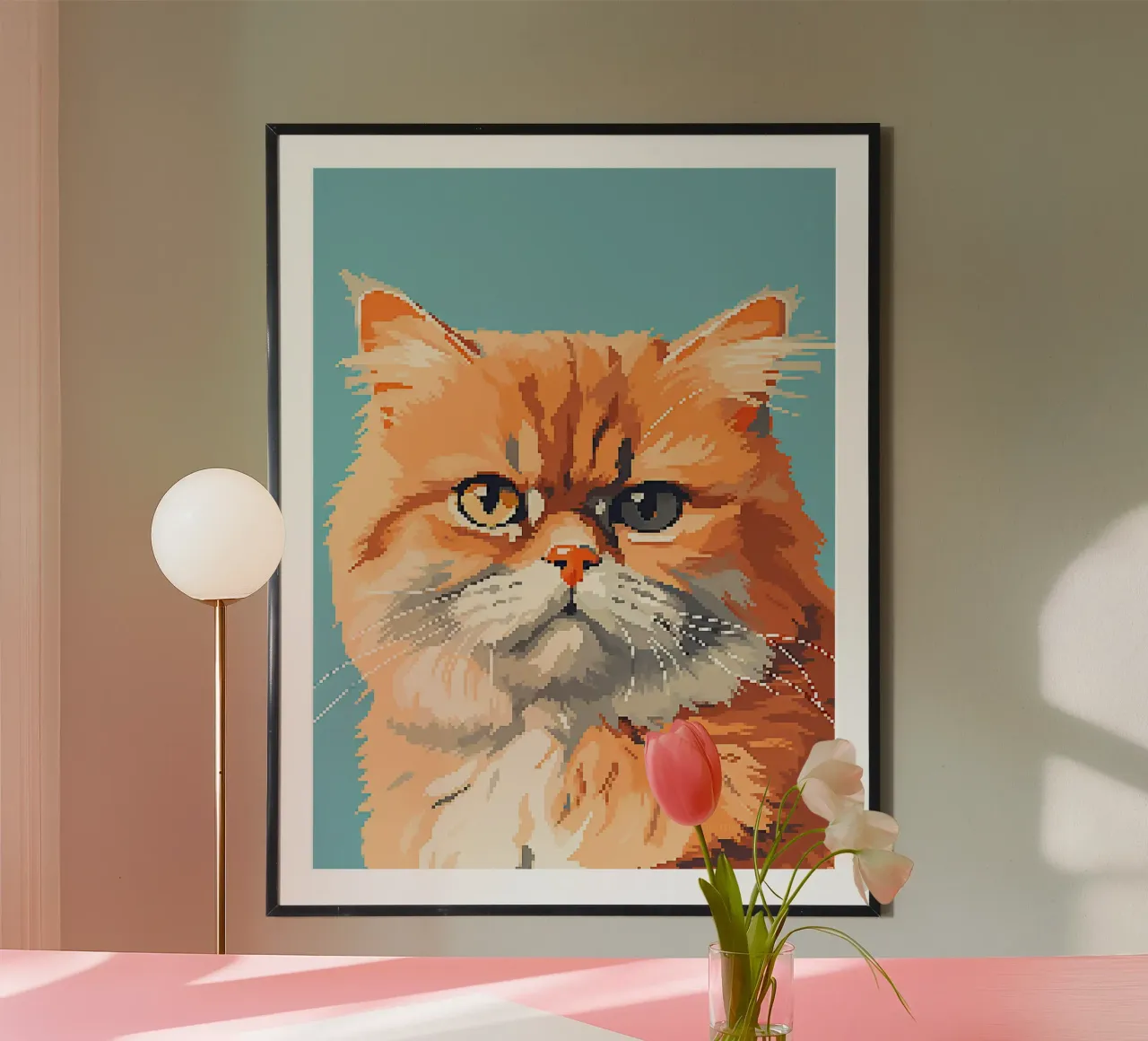 gatto animale animale domestico felino poster con telaio in plastica da Frank J Weissmuller