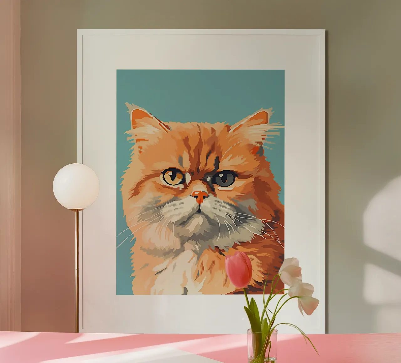 gatto animale animale domestico felino poster con telaio in plastica da Frank J Weissmuller