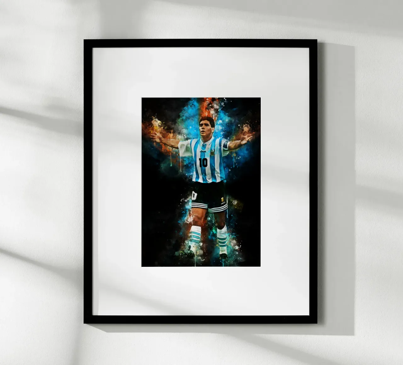 Diego Maradona poster con telaio in legno da MasterInkArt