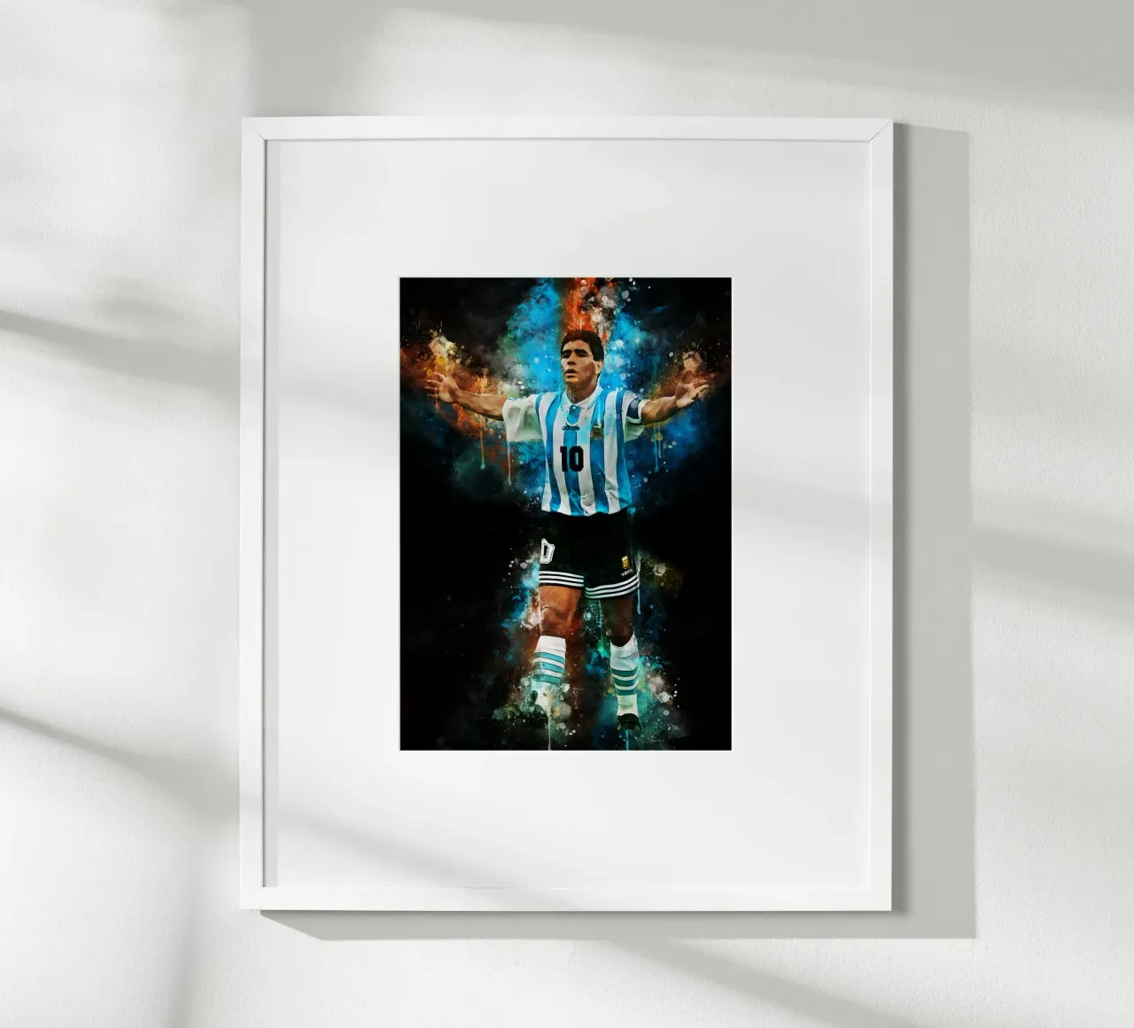 Diego Maradona poster con telaio in legno da MasterInkArt