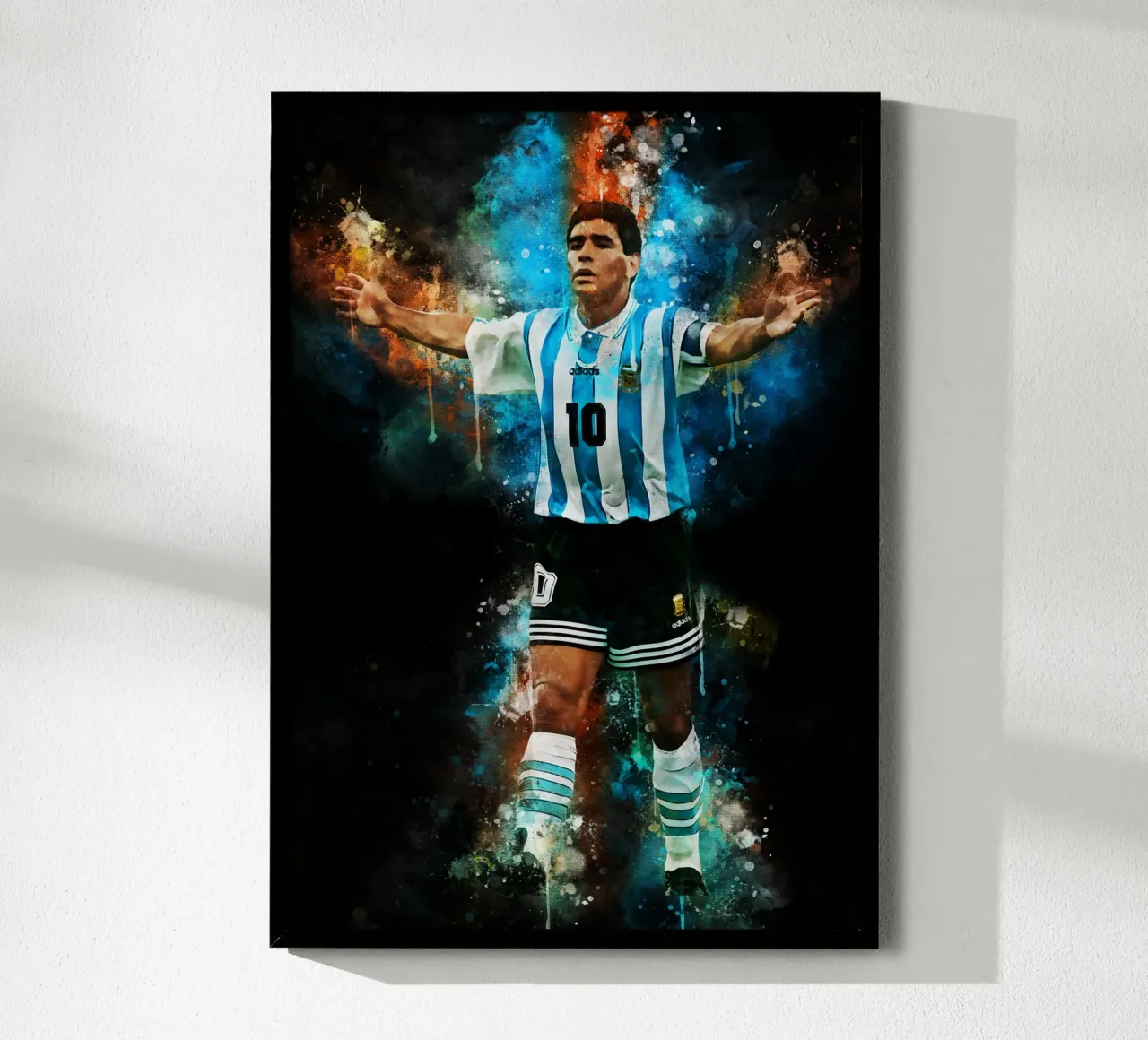 Diego Maradona poster con telaio in legno da MasterInkArt