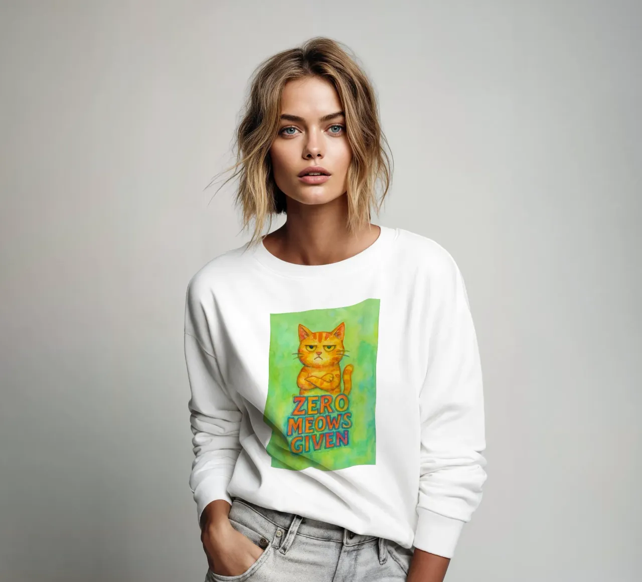 nul miauwen gegeven grappige kat sweatshirt van limous