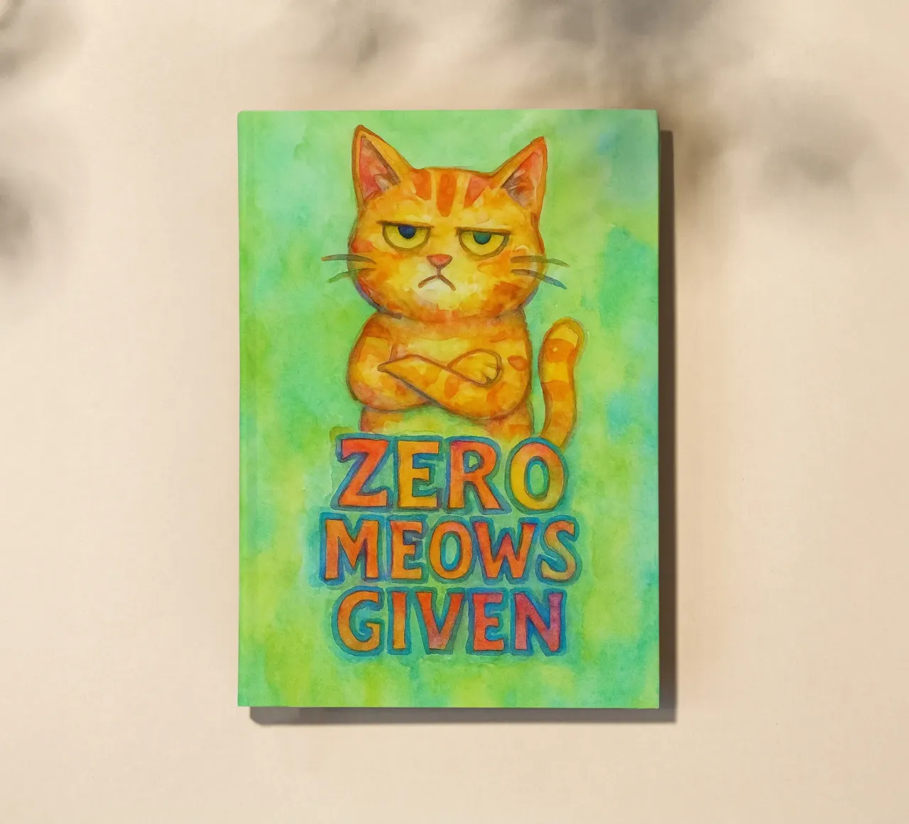 zero meows given funny cat notebook by limous
