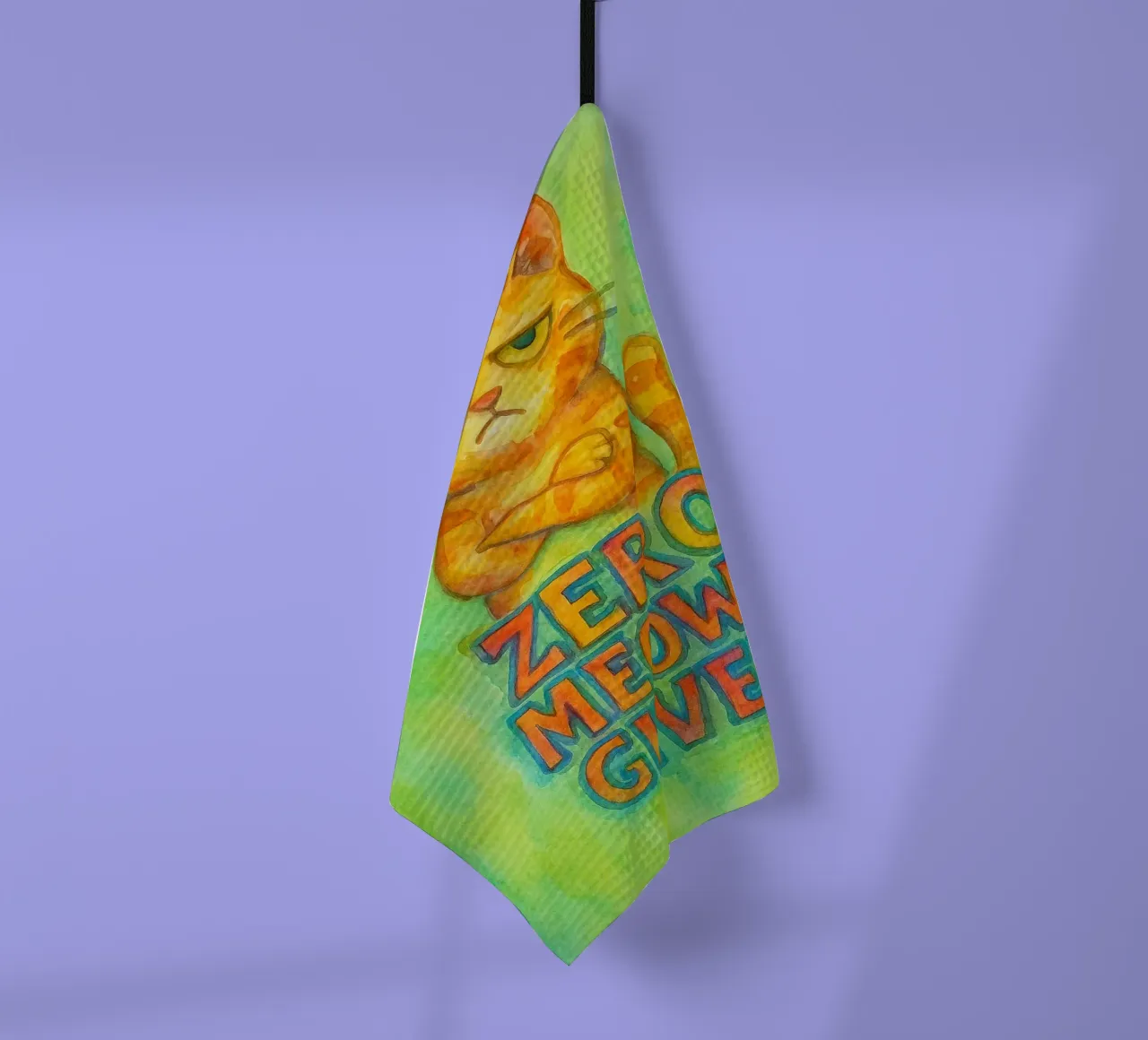 nul miauwen gegeven grappige kat theedoek van limous