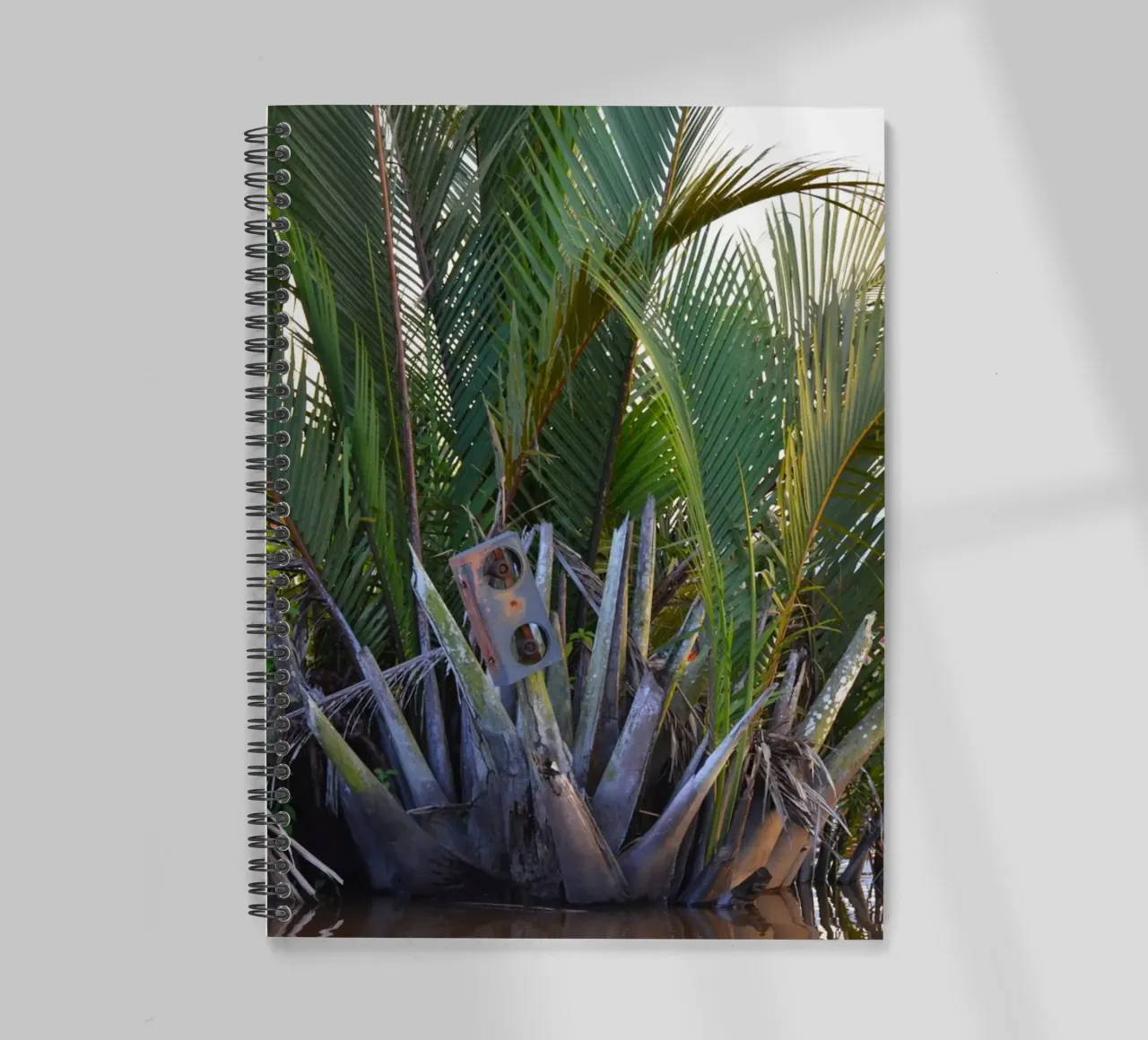 Speaker caught in Nipa Palm in the Klias Peninsula spiral notebook by byrieneke
