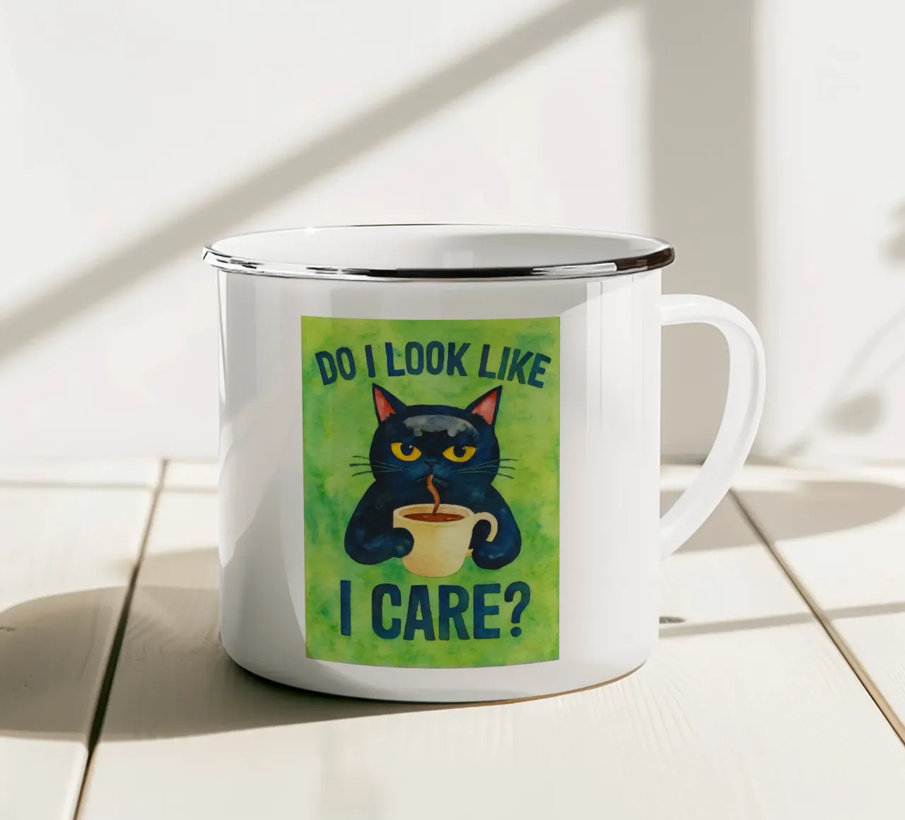 Sembro un gatto buffo tazza in smalto da limous