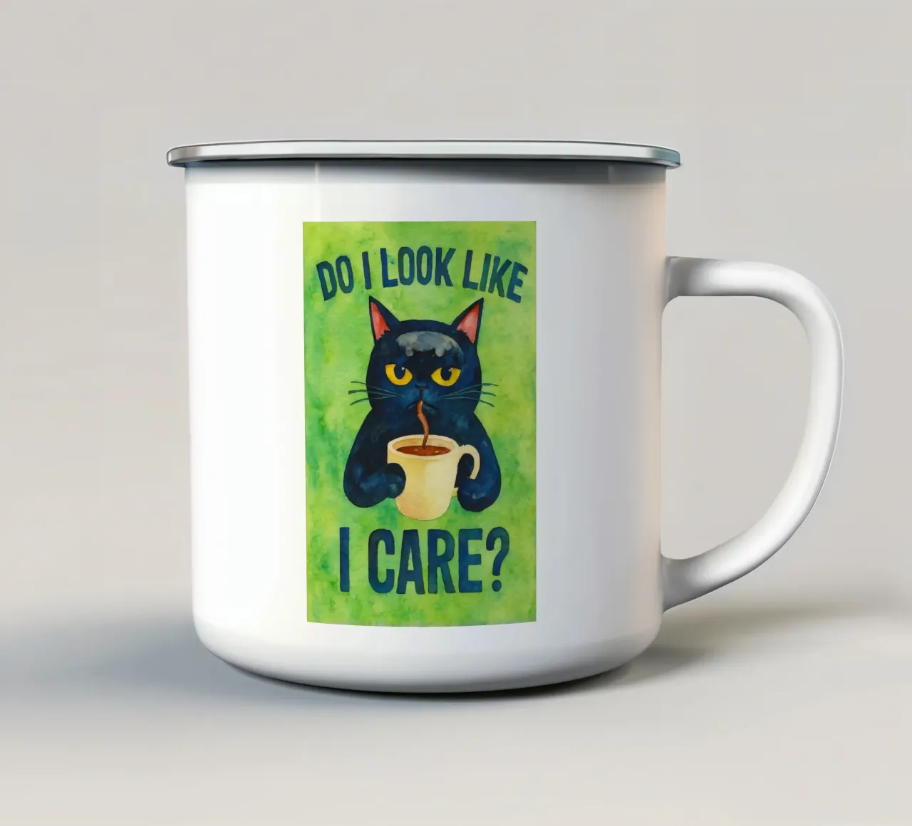 Sembro un gatto buffo tazza in smalto da limous
