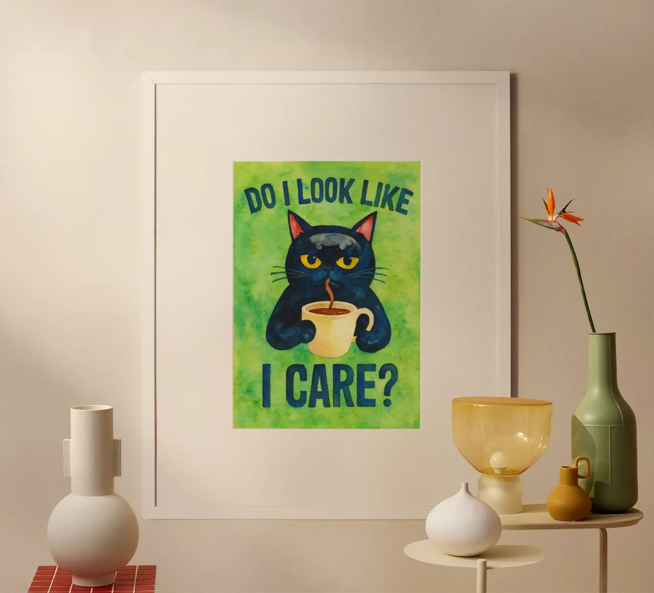 Sembro un gatto buffo poster con telaio in alluminio da limous