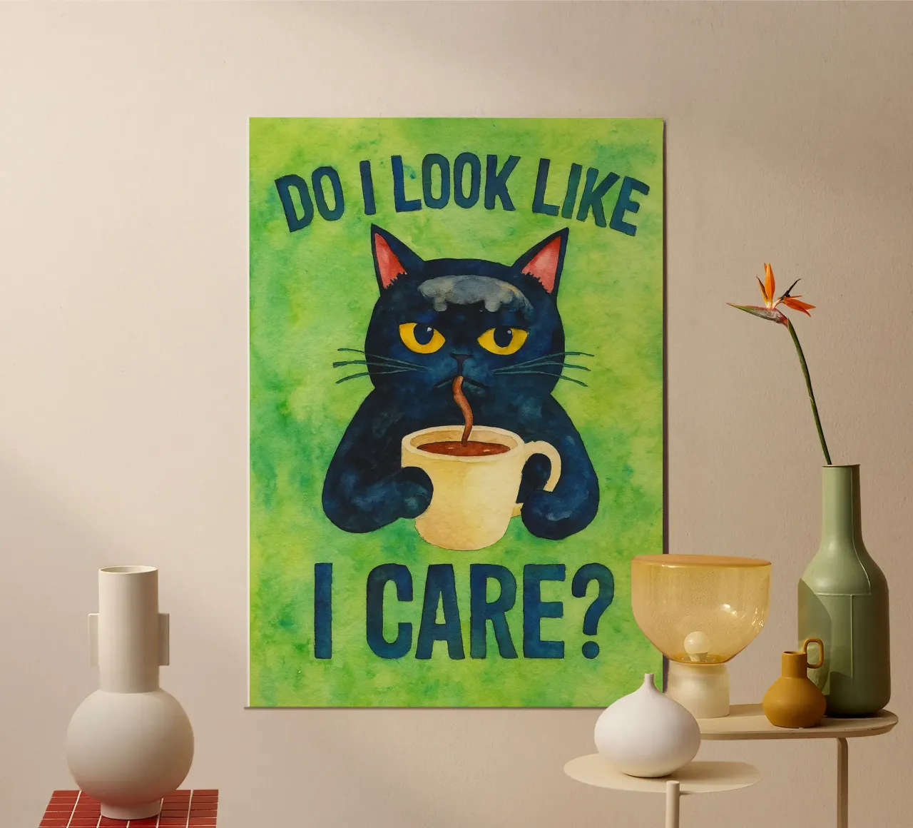 Sembro un gatto buffo poster con telaio in alluminio da limous