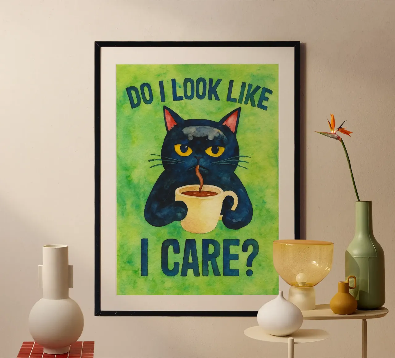 Sembro un gatto buffo poster con telaio in alluminio da limous