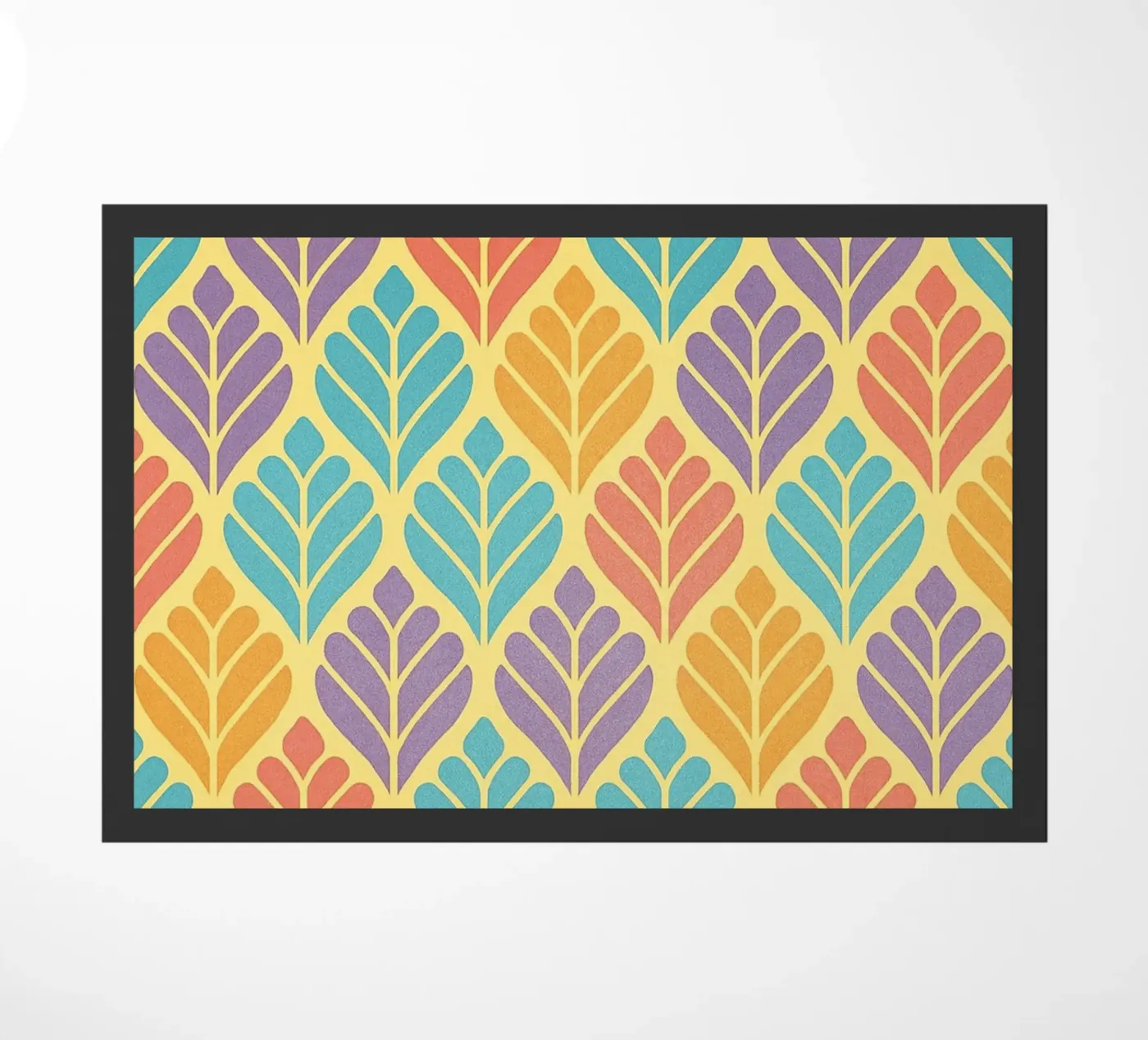 abstract leaf drawing doormat by klicins