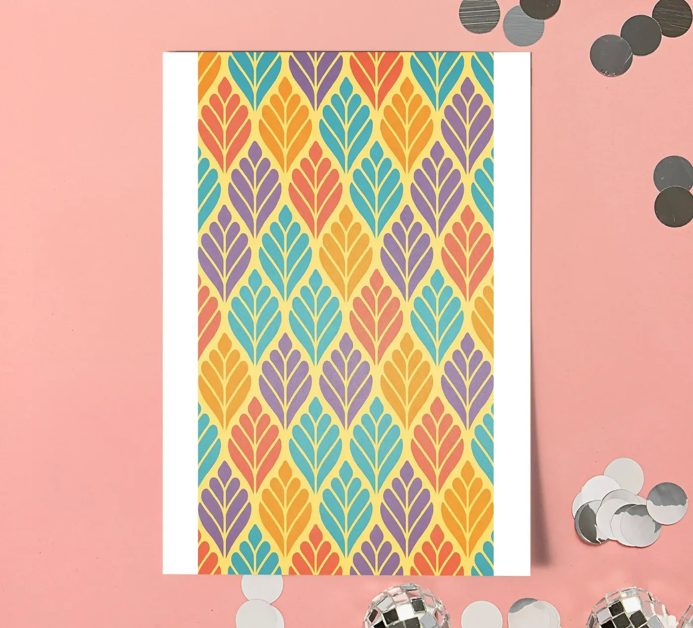 abstract leaf drawing sticker sheet by klicins