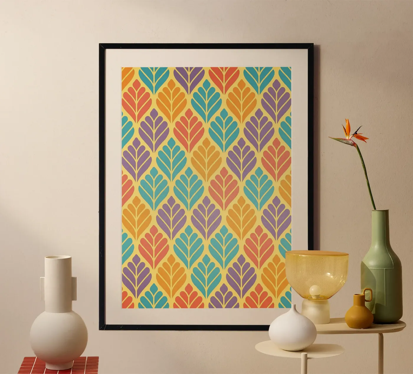 abstract leaf drawing poster by klicins