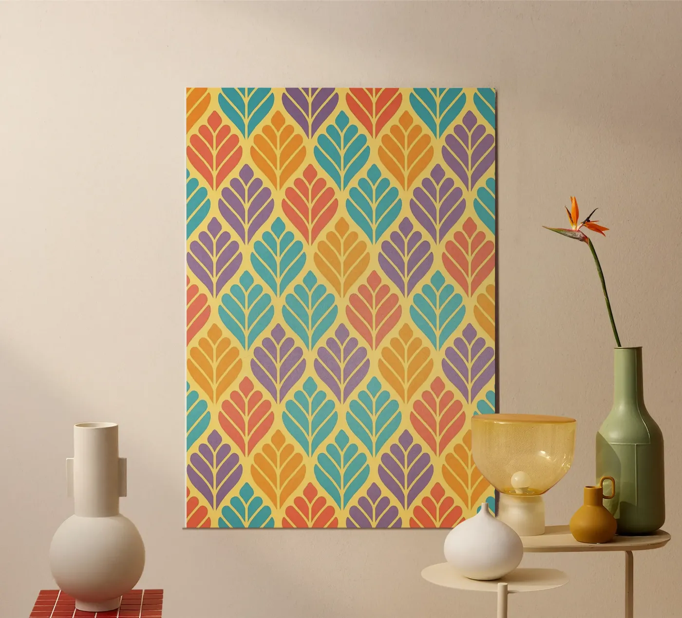 abstract leaf drawing poster by klicins