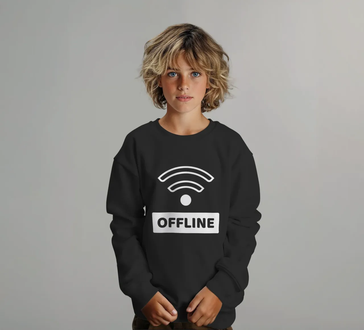 Offline - No Wifi felpa bambino da Black Sign Artwork