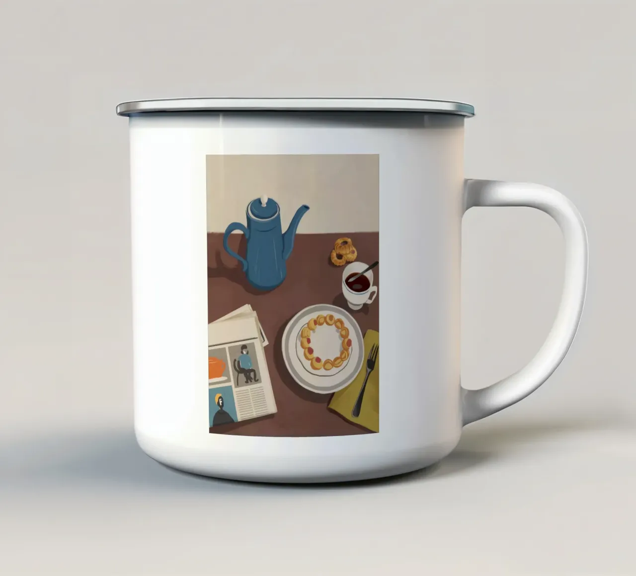 Mattina di carta Immobile tazza in smalto da Snow Mist